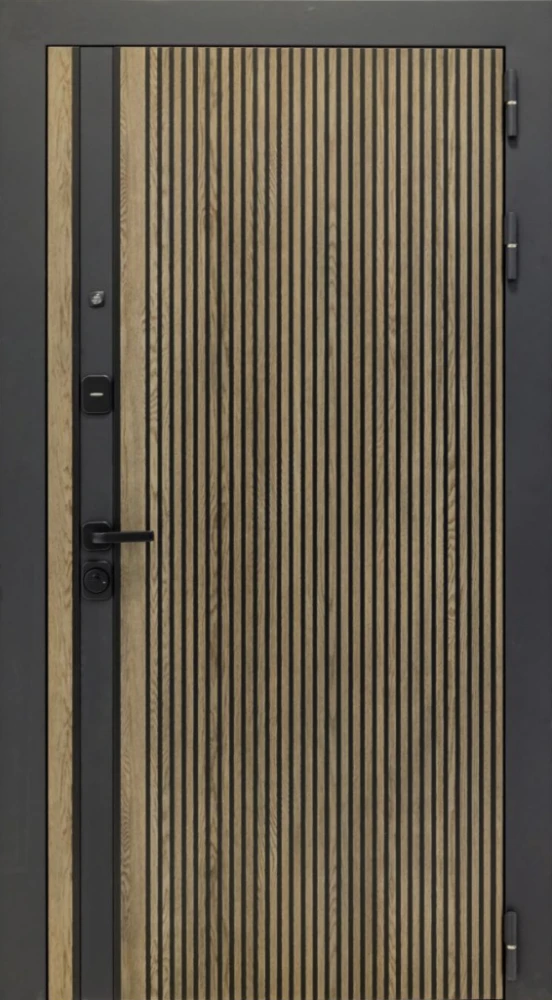 Входная дверь ДвериПРО Росна Без фрезеровки Дуб арктик горизонт DPRO226448 внешняя сторона